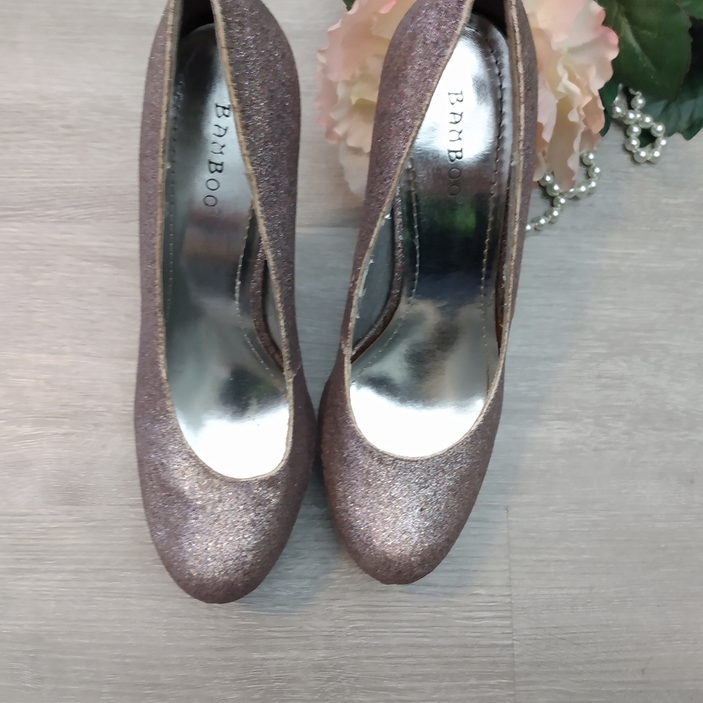 BAMBOO glitter Pink pumps sz 8,5 - Picture 5 of 8